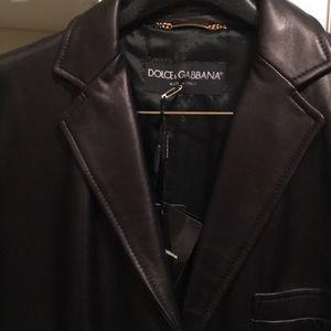 Brand new dolce and Gabbana men’s leather coat